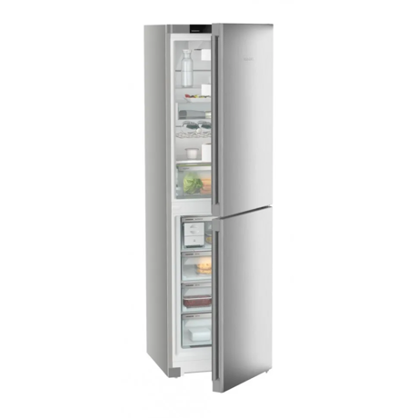 Combina frigorifica Liebherr CNsfc 573i Plus, NoFrost, EasyFresh, 60 cm, 359 l, EasyTwist-Ice, DuoCooling, SmartDeviceBox, Clasa C, SteelFinish